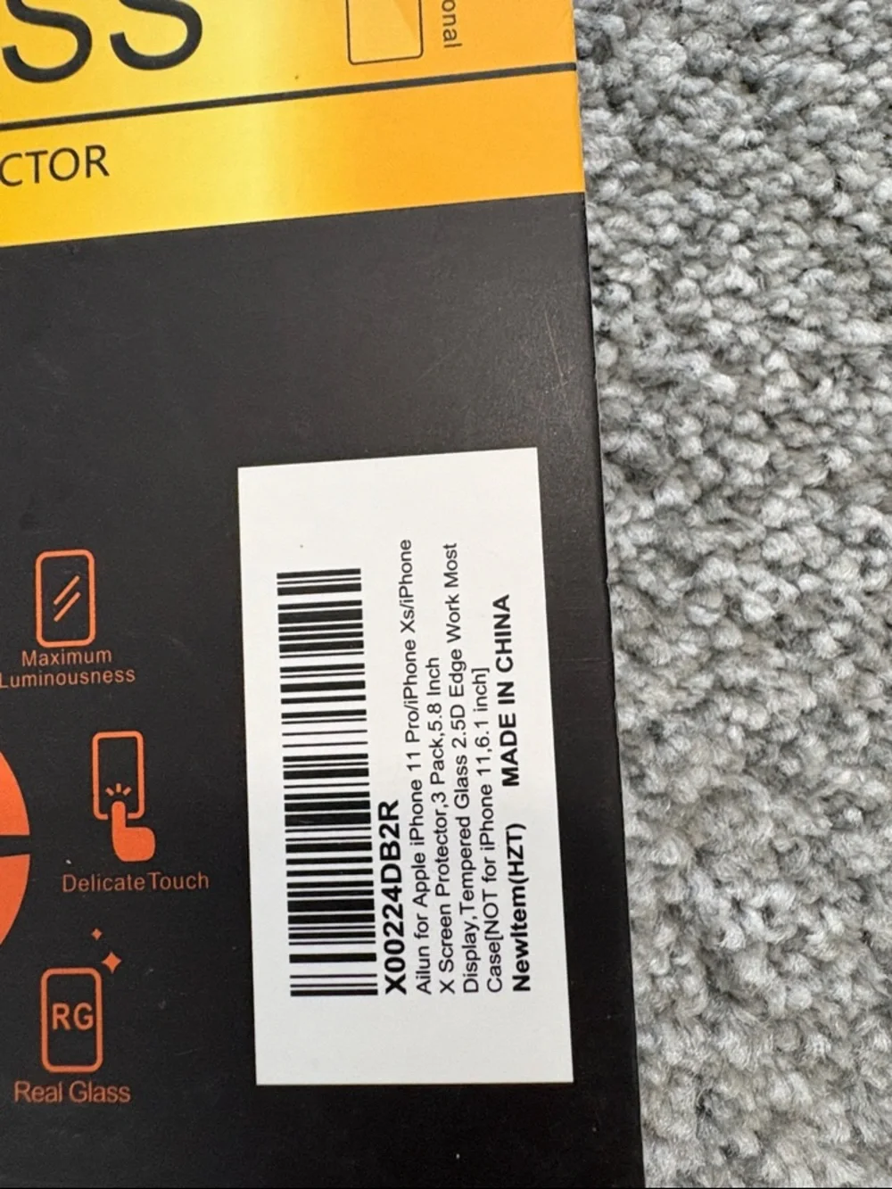 Glass Screen Protector for Apple iPhone 11 Pro, iPhone Xs, iPhone X